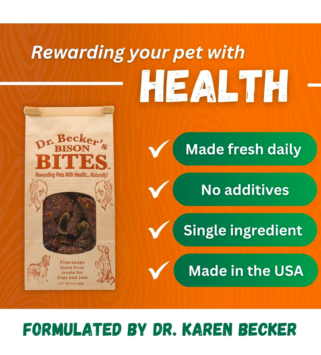 Dr. Becker's Organic Bison Liver Treats for Dogs and Cats