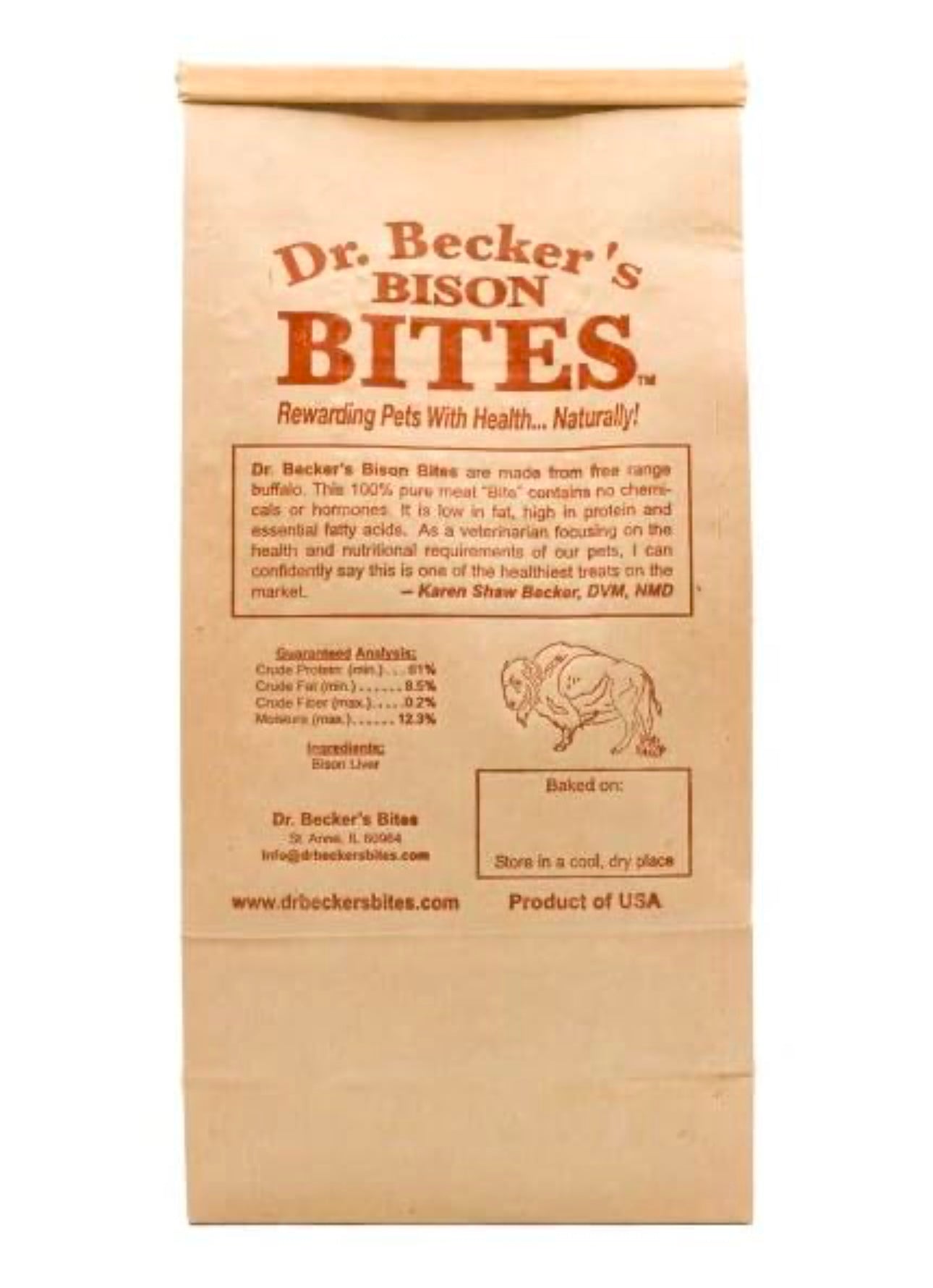 Dr. Becker's Organic Bison Liver Treats for Dogs and Cats
